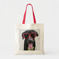 Black Labrador With Heart Sunglasses