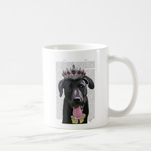 Black Labrador With Tiara Coffee Mug (Right)