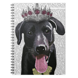 Black Labrador With Tiara Notebook