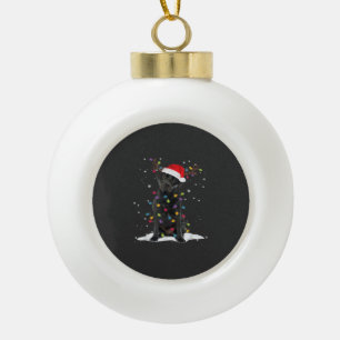 Black Labrador Xmas Dog Christmas Tree Light Class Ceramic Ball Christmas Ornament