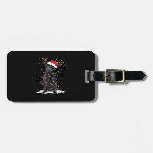 Black Labrador Xmas Dog Christmas Tree Light Class Luggage Tag