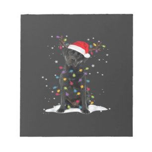 Black Labrador Xmas Dog Christmas Tree Light Class Notepad