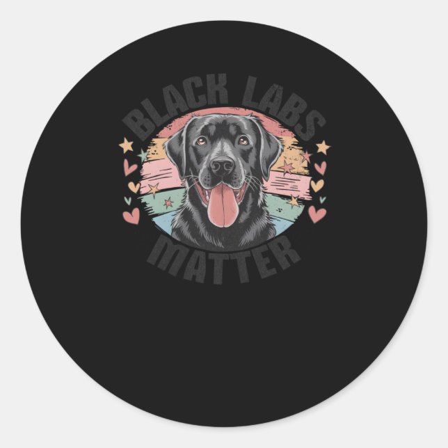 Black Labs Funny Labrador Graphic Tee Sticker  (Front)