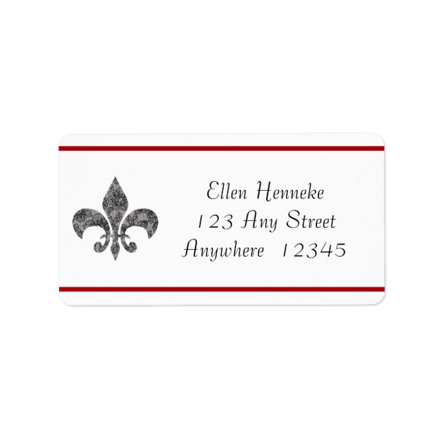 Black Lace 1 Fleur De Lis Label (Front)