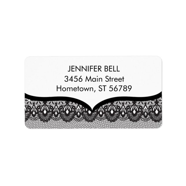 Black Lace Address Label (Front)