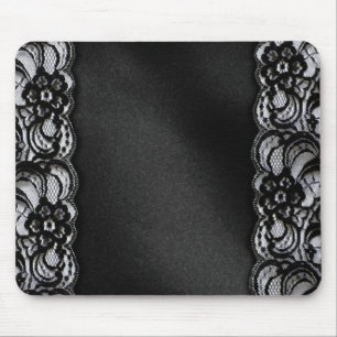Black Lace and Satin Mouse Pad