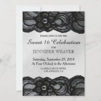 Black Lace and Satin Sweet 16 Celebration Party
