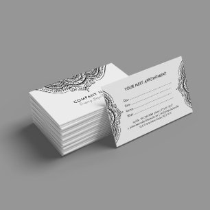 Black lace appointment card