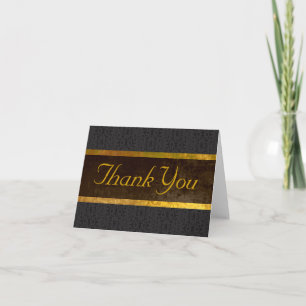 Black Lace & Banner Thank You Card