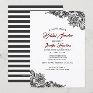 Black Lace Bridal Shower Invitation