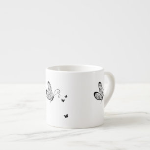 Black Lace Butterflies 1 Espresso Cup