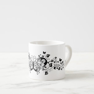 Black Lace Butterflies 9 Espresso Cup