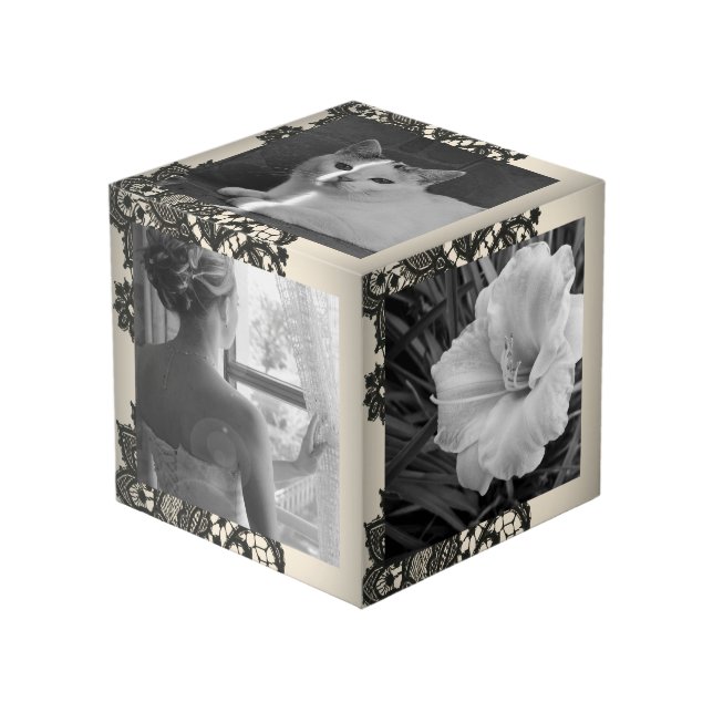 black lace cube (Front Angled)