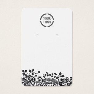 Black lace custom logo white earring display