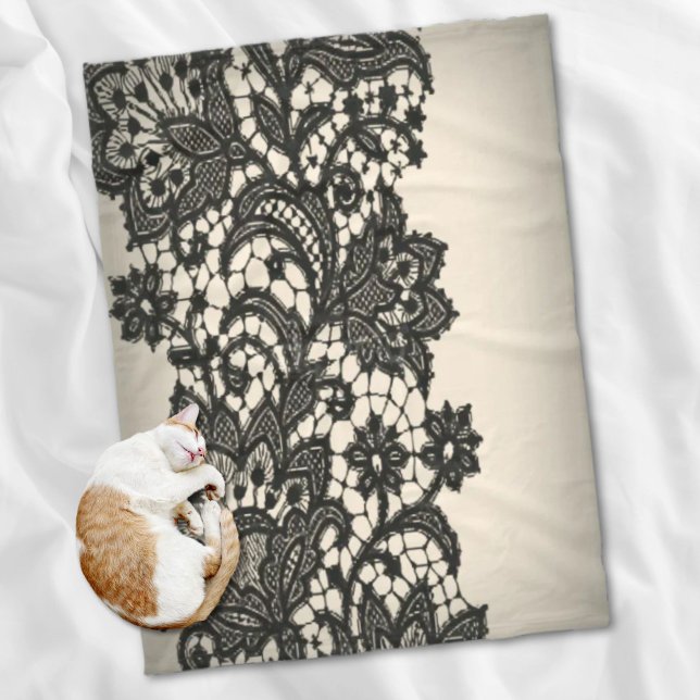 black lace fleece blanket (black lace fleece blanket)