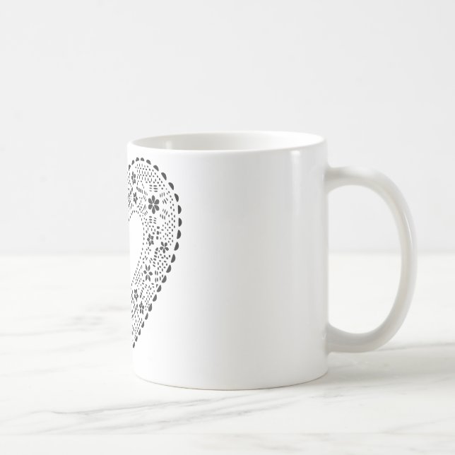 Black Lace Heart Coffee Mug (Right)