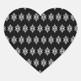 Black Lace Heart Stickers