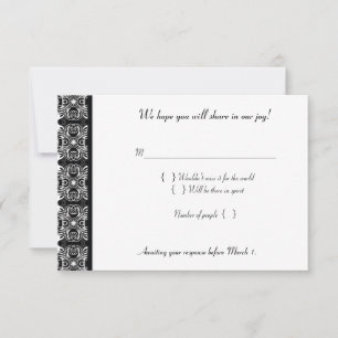 Black Lace Invite Response Card