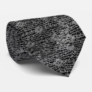 BLACK LACE-LOOK TIE