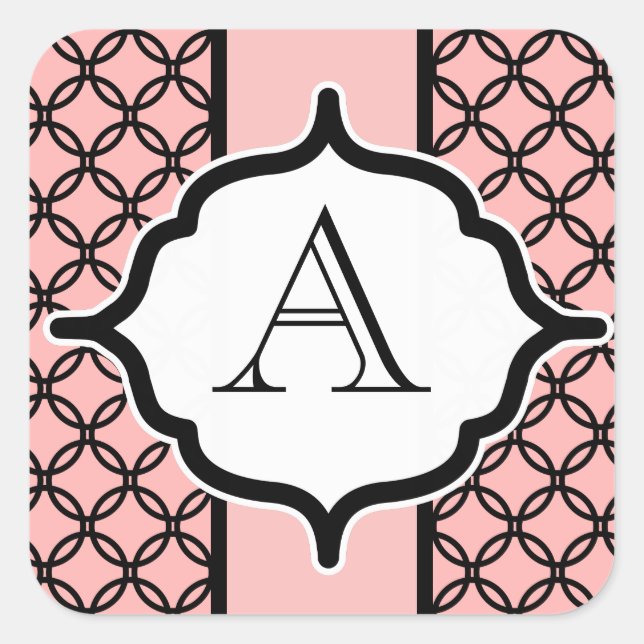 Black Lace Monogram Stickers (Front)