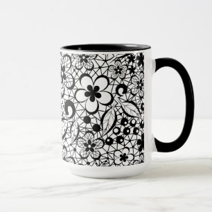 Black lace mug