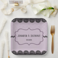 Black Lace on Soft Lavender Custom Wedding