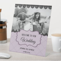 Black Lace on Soft Lavender Custom Wedding