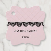 Black Lace on Soft Pink Custom Wedding