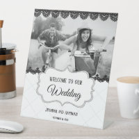 Black Lace on White Custom Wedding
