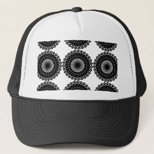 Black Lace Pattern Design. Custom Trucker Hat