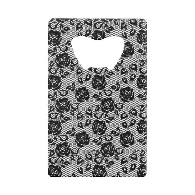 Black lace pattern on white background (Front)