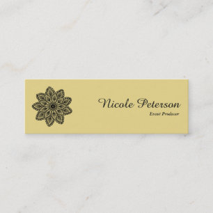 Black Lace round ornament Mini Business Card