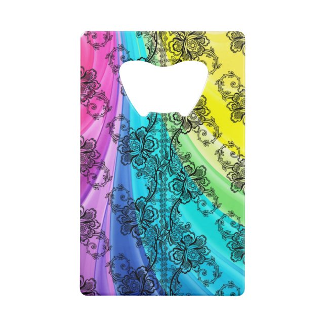 Black Lace Swirling Pastel Rainbow (Front)