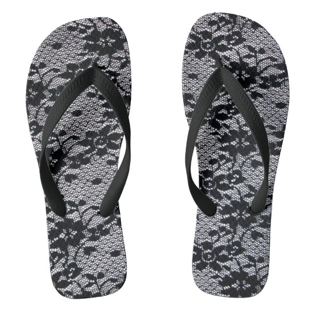 Black Lace Thongs (Footbed)