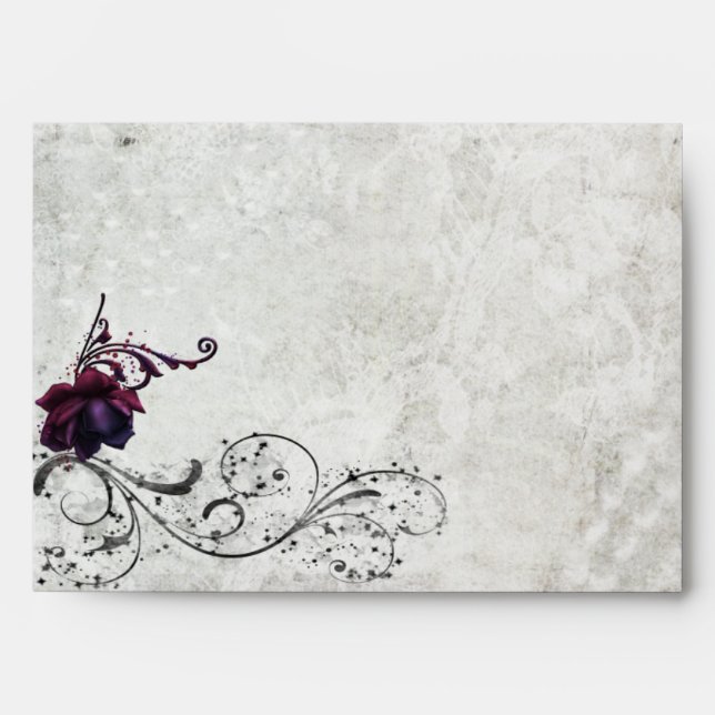 Black Lace Wedding Envelope (Front)