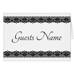 Black Lace Wedding Seating Blank Guests Name Card