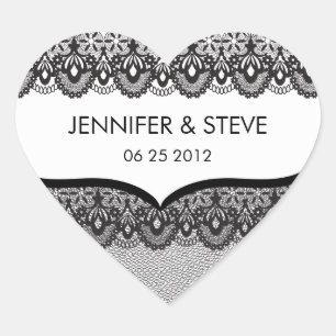 Black Lace Wedding Stickers