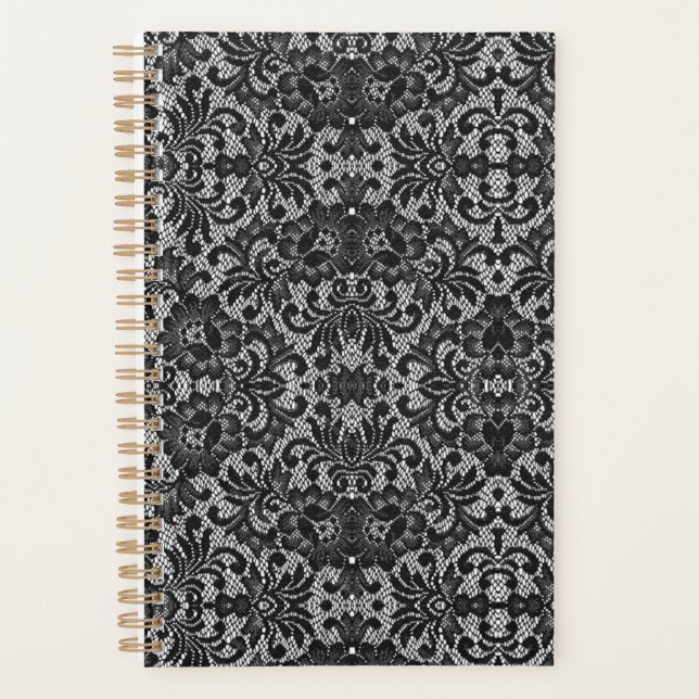 Black Lace Weekly/Monthly Planner (Front)