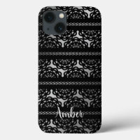 Black Lace With Grey White Gradient Personalised