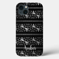 Black Lace With Grey White Gradient Personalised