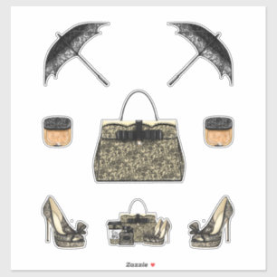 Black Lace Women Decals Planner Notebook Journal