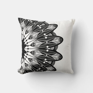 Black Lacey Mandala Cushion