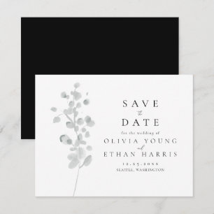 Black Lacquer Save the Date Card