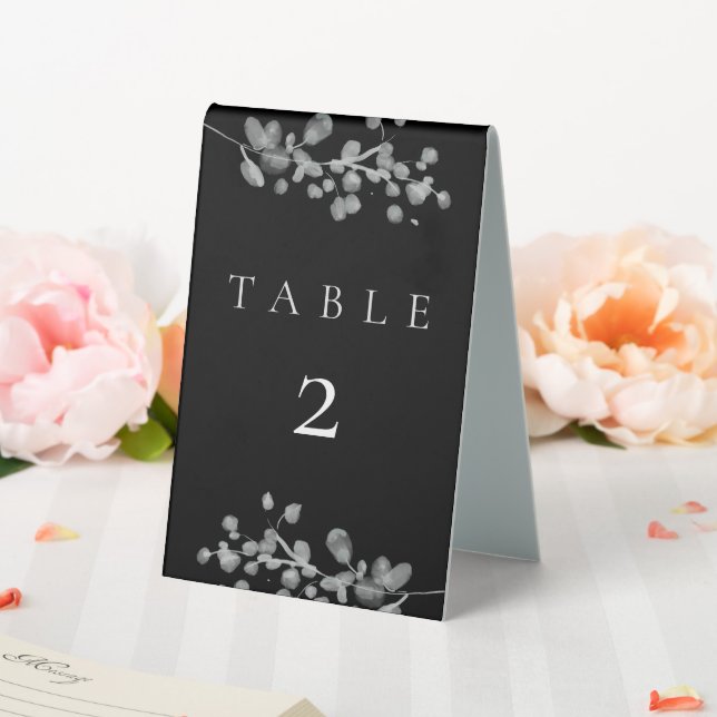 Black Lacquer Wedding Table Number (In SItu (Wedding))