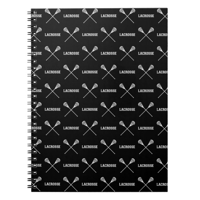 Black Lacrosse Sticks Notebook (Front)