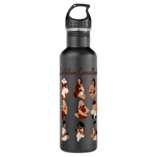 Black Lactation Consultant Breastfeeding African B 710 Ml Water Bottle