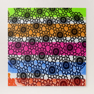 Black lacy art jigsaw puzzle