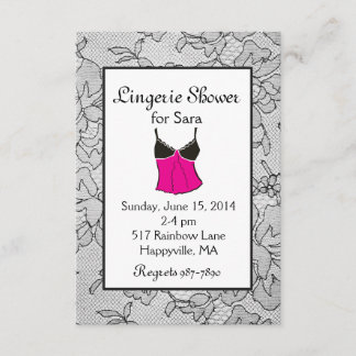 Black Lacy Lingerie Bridal Shower Invitations