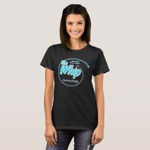 Black Ladies Whip Tee with Blue and White Logo
