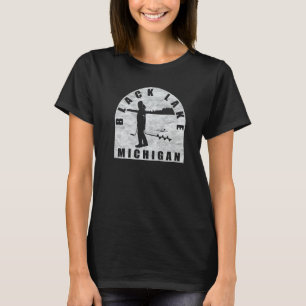 Black Lake Ice Fishing Michigan T-Shirt